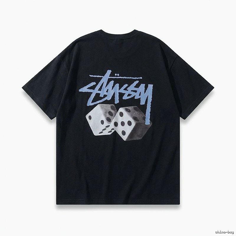 Stussy Dice Trendy Brand Black T-shirt