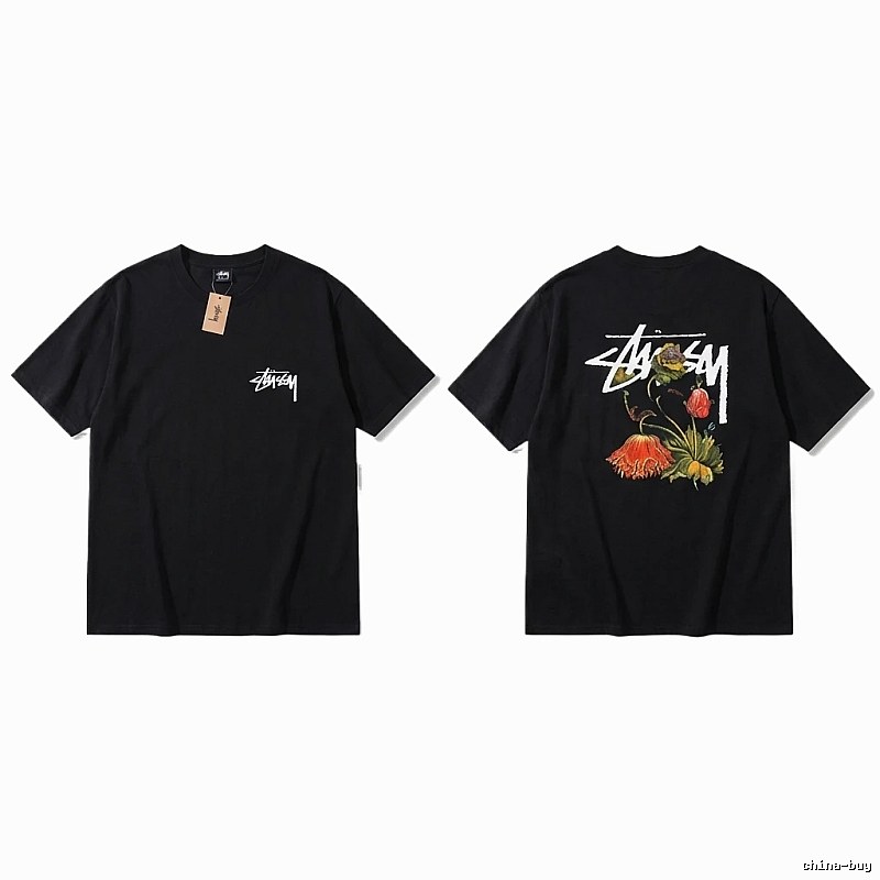Stussy Floral Style Black T-shirt
