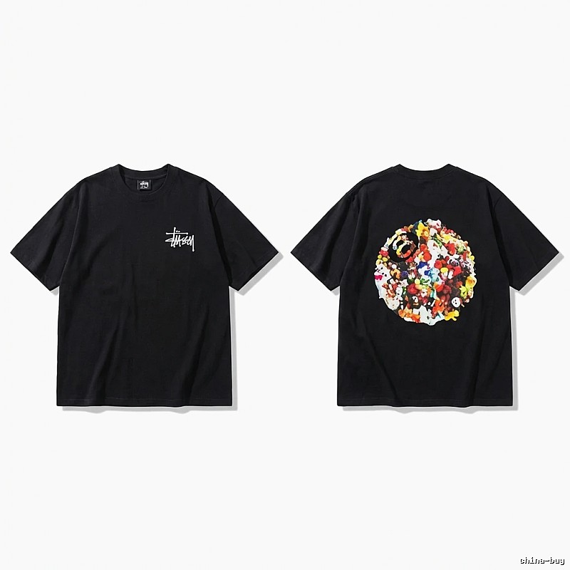 Stussy graffiti-style black T-shirt