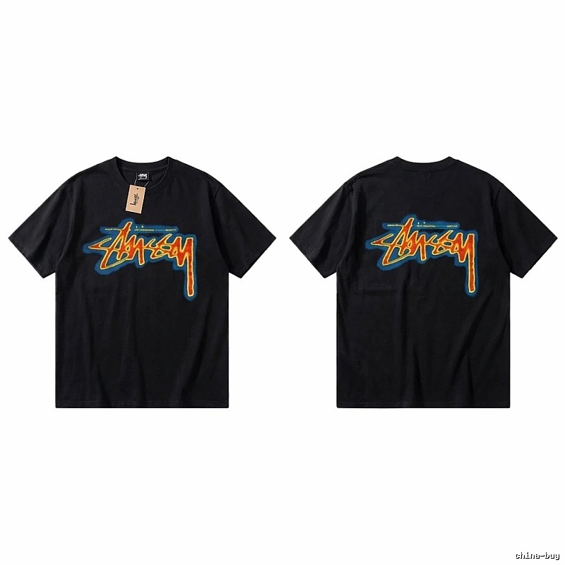 Stussy graffiti-style black T-shirt