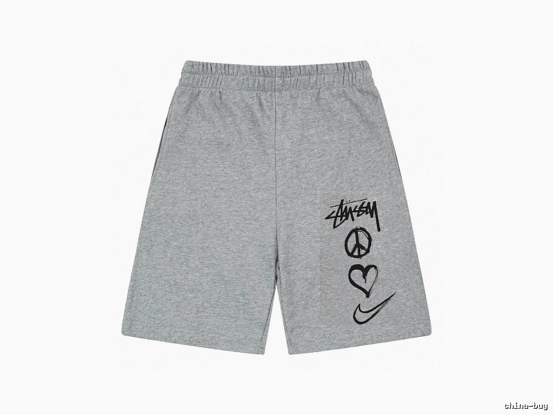 Stussy graffiti-style gray shorts