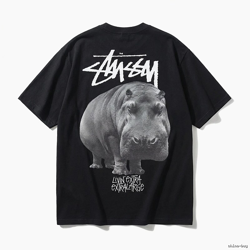 Stussy Hippo Print Black T-shirt