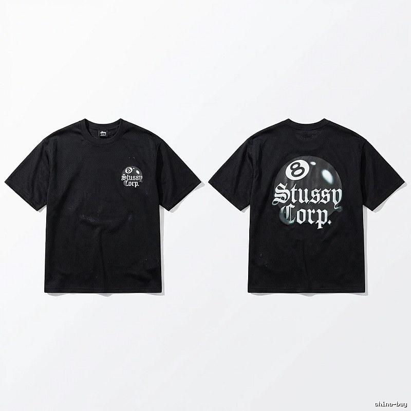 Stussy No.8 Retro Style Black T-shirt
