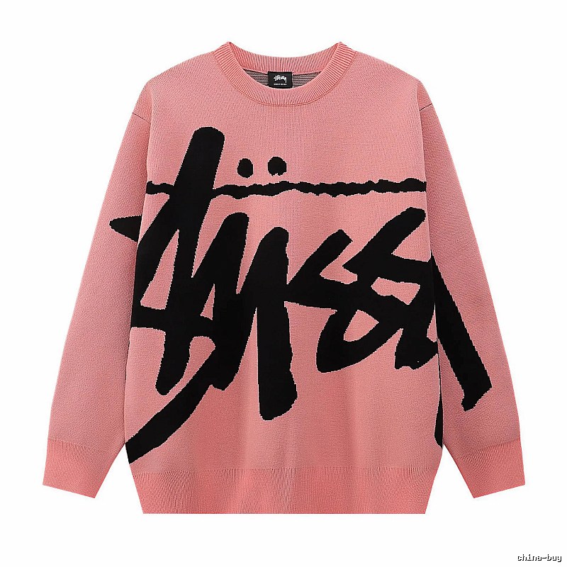 Stussy Pink Swirl Graphic SweatShirt Casual Layering