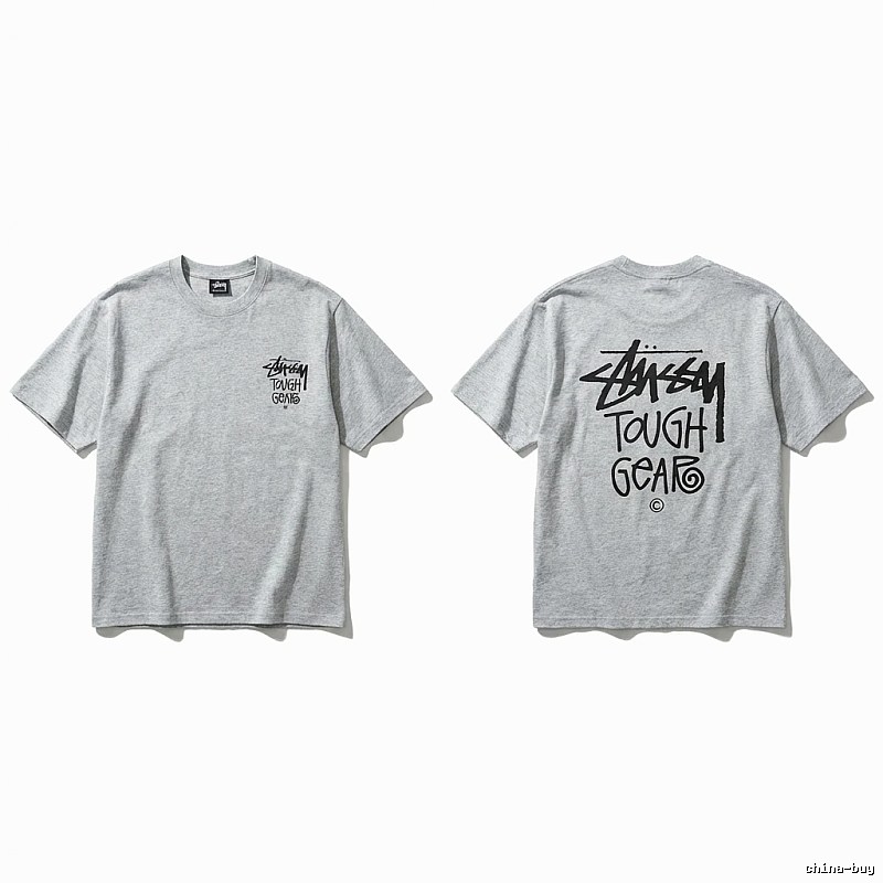 Stussy Tough Gear series grey T-shirt