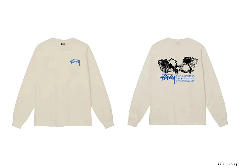 Stussy Trendy and Cool Style Off-white Long-sleeved Shirt