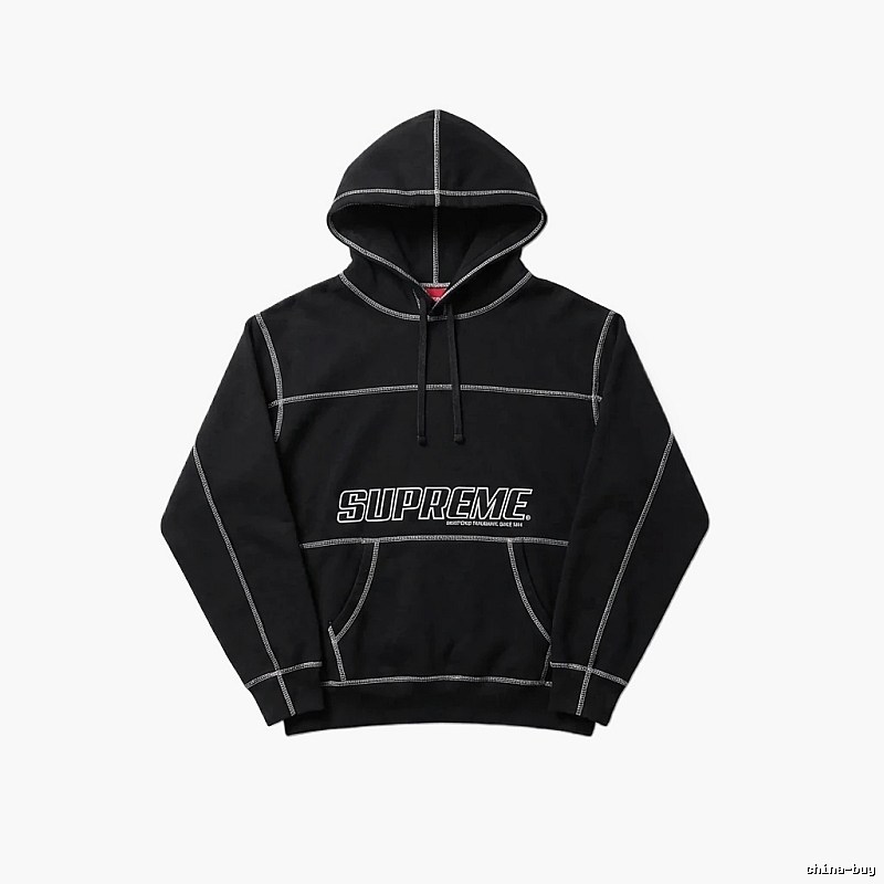 Supreme basic street style black sweatshirt