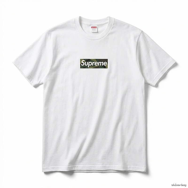 Supreme Camouflage Simple White T-shirt