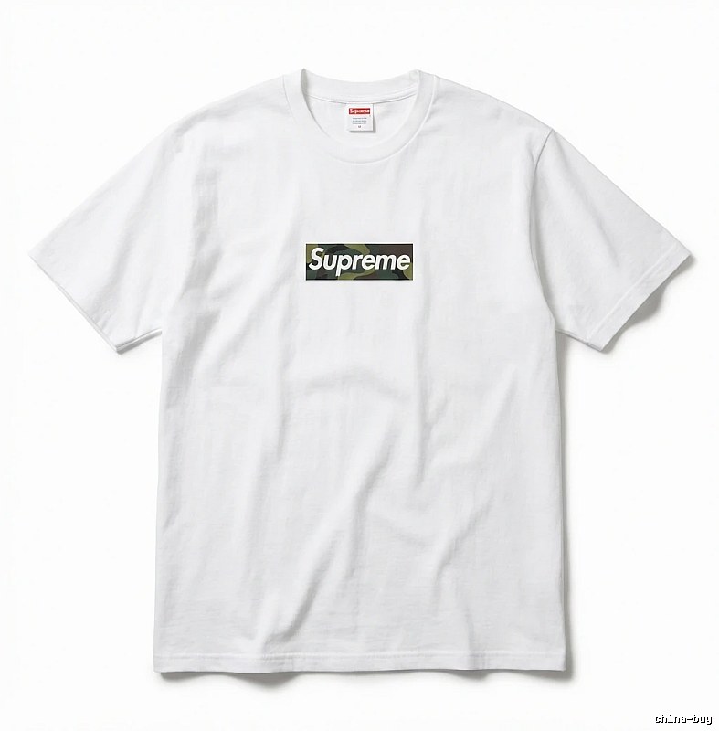 Supreme camouflage style white T-shirt