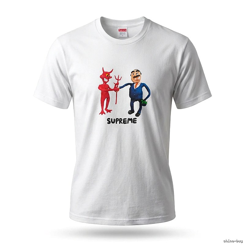 Supreme cartoon print white T-shirt