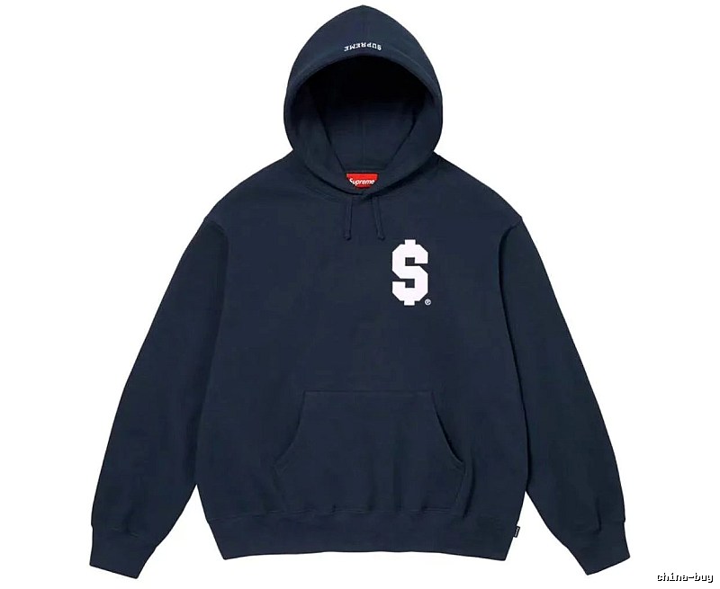 Supreme Daily Logo hoodie Gray Red Oversized with Visual Detail