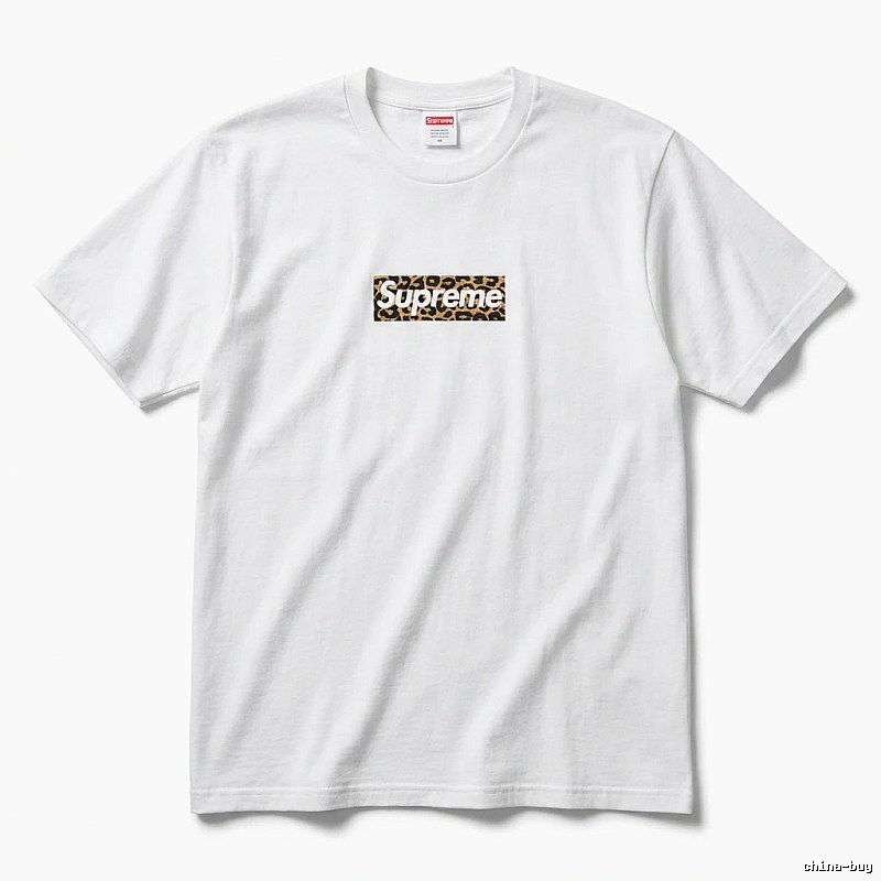 Supreme leopard - print style white T - shirt