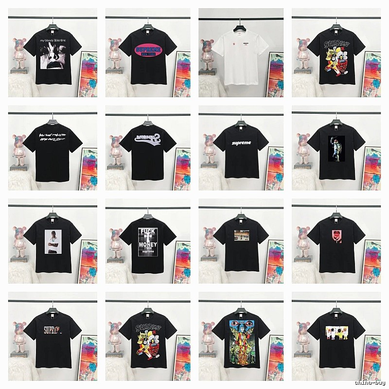 Supreme Printed Street Style Black T-Shirt