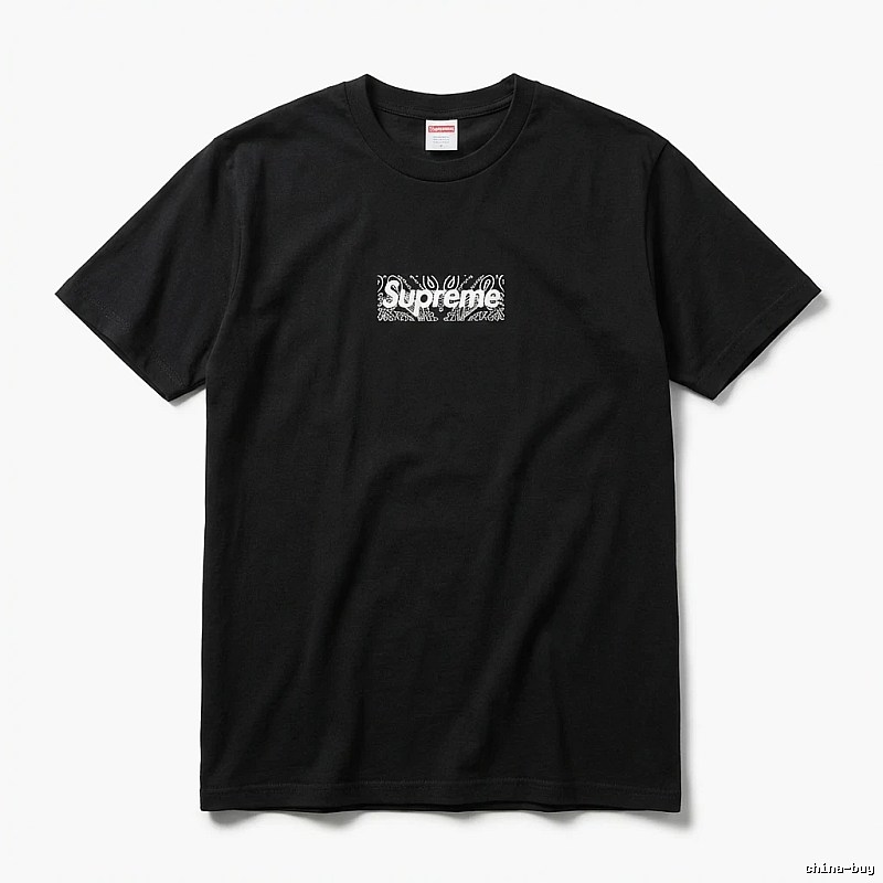 Supreme - printed trendy black T - shirt