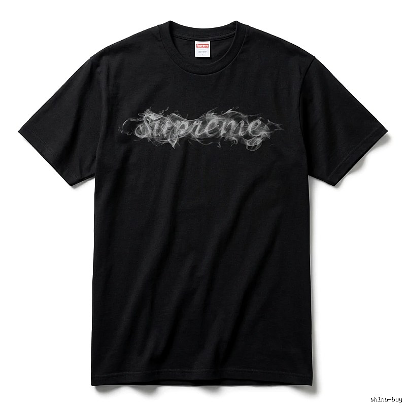 Supreme Smoke Style Black T-shirt