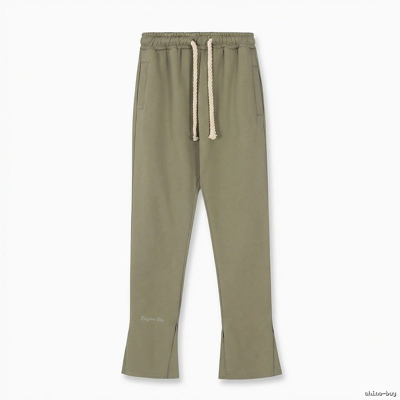 SynaWorld casual style olive green trousers