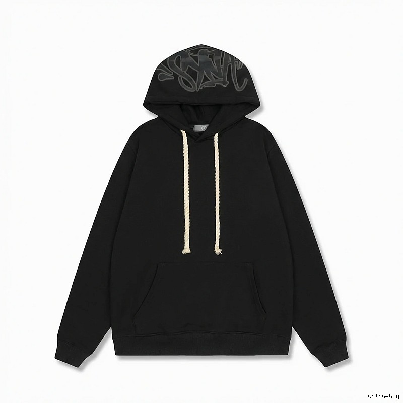 SynaWorld graffiti-style black hoodie