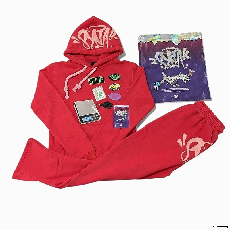 SynaWorld Graffiti Trendy Brand Red Suit