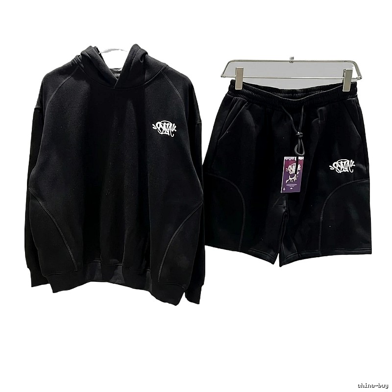 SynaWorld Trendy Cool Black Hooded Set
