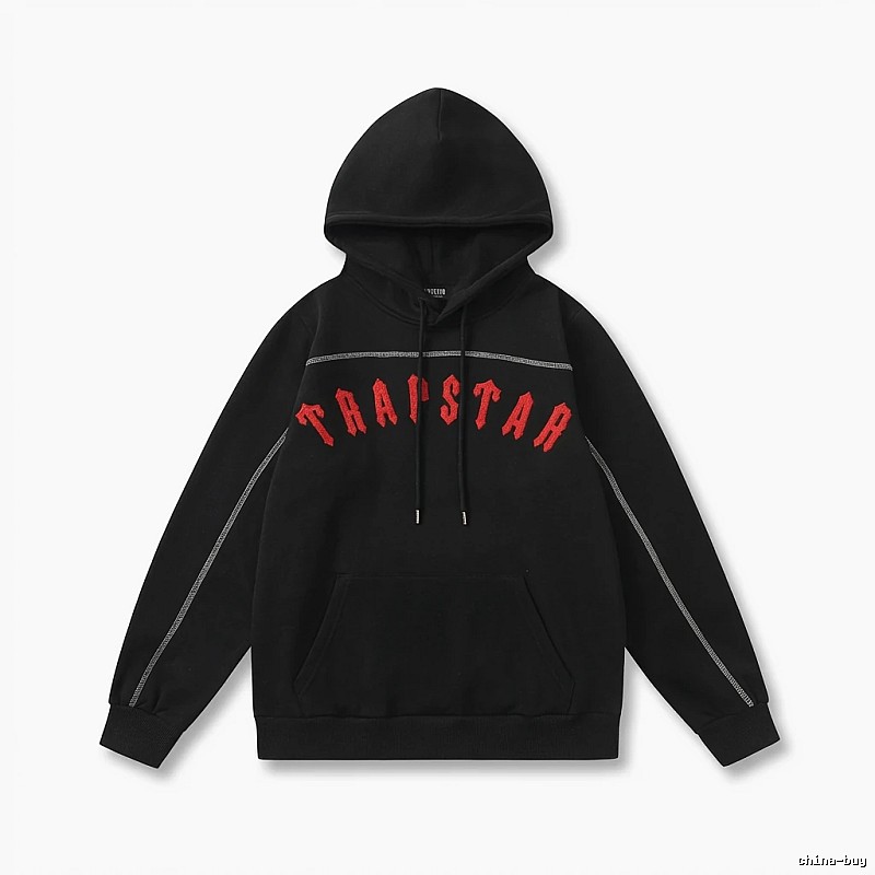 Trapstar Letter Style Black Hoodie