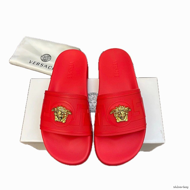 Versace Medusa Luxury-style Red Slide Sandals