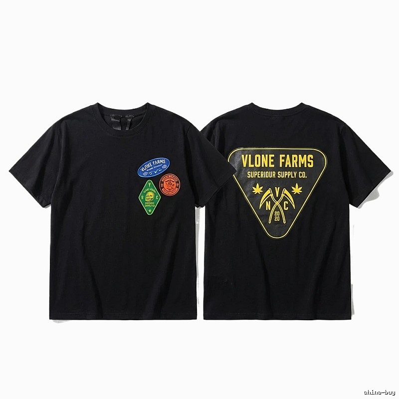 Vlone Farms Series Trendy Cool Black T-shirt