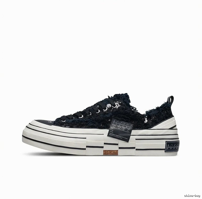 Xvessel Deconstructed Style Black and White Canvas Shoes
