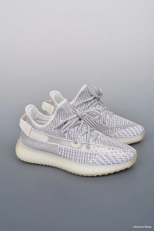 Yeezy Knit Sneakers in White and Lilac, Finished with Textured Knit Upper