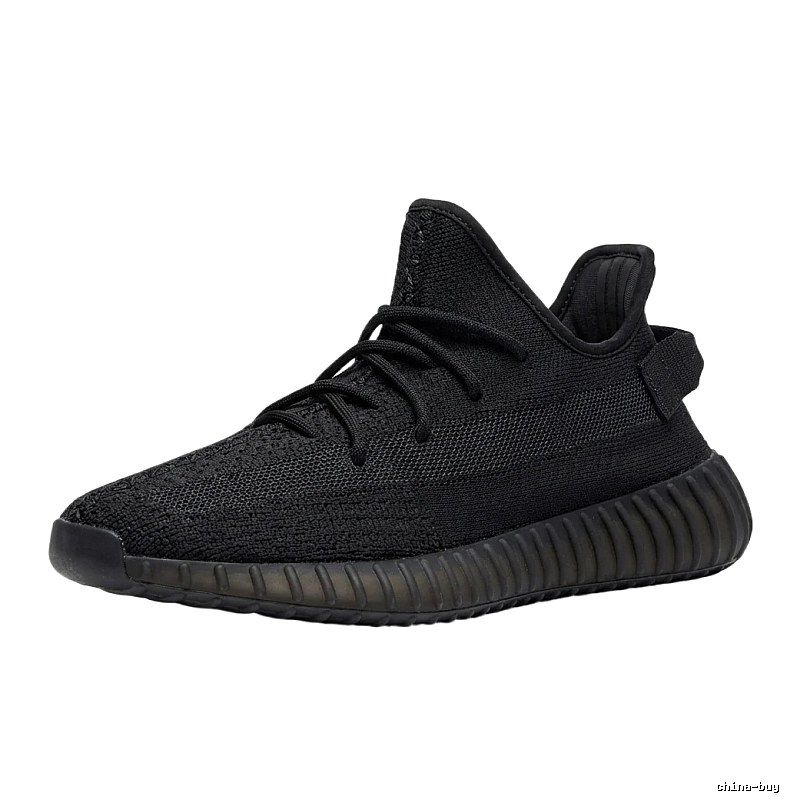 Yeezy simple black sports shoes