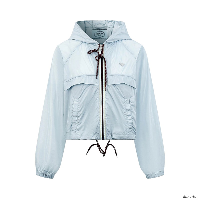 Zip Jacket with Drawcord Zip Detail from Prada